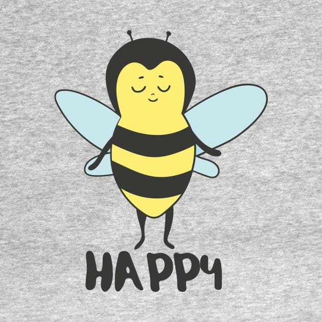 Bee Happy- Funny Cute Bee Gift by Dreamy Panda Designs